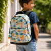 Niño con mochila Oh My Pop Ananas de piñas, mochila escolar infantil y juvenil con compartimento para portátil