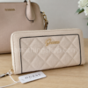 Cartera GUESS mujer beige acolchada junto a bolso, monedero grande con cremallera
