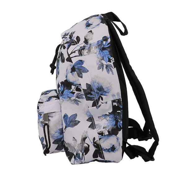 EASTPAK - Mochila Orbit. Glow Black Blanco Con Flores - Amathing Shop