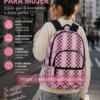 Mochila urbana mujer Vans rosa checkerboard estilo streetwear para ciudad y universidad
