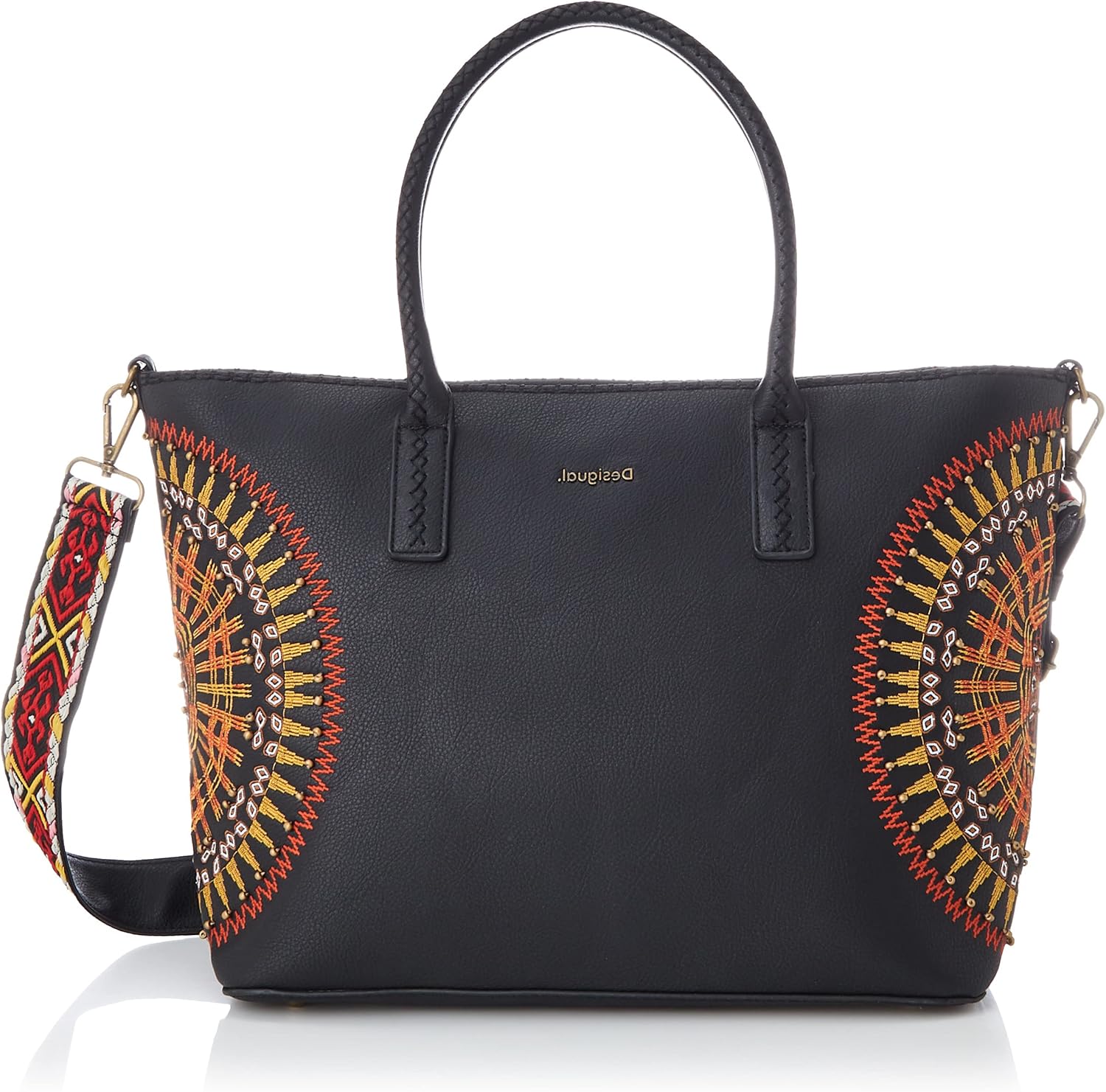 Bolso Desigual African Mandala Holbox Negro Mujer 20SAXPCM grande elegante A4 edición limitada
