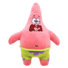 Peluche suave de Patricio de Bob Esponja en 28 cm con expresión divertida y acabado oficial Bandai. Incluye función de sonidos cuando se aprieta la barriga.