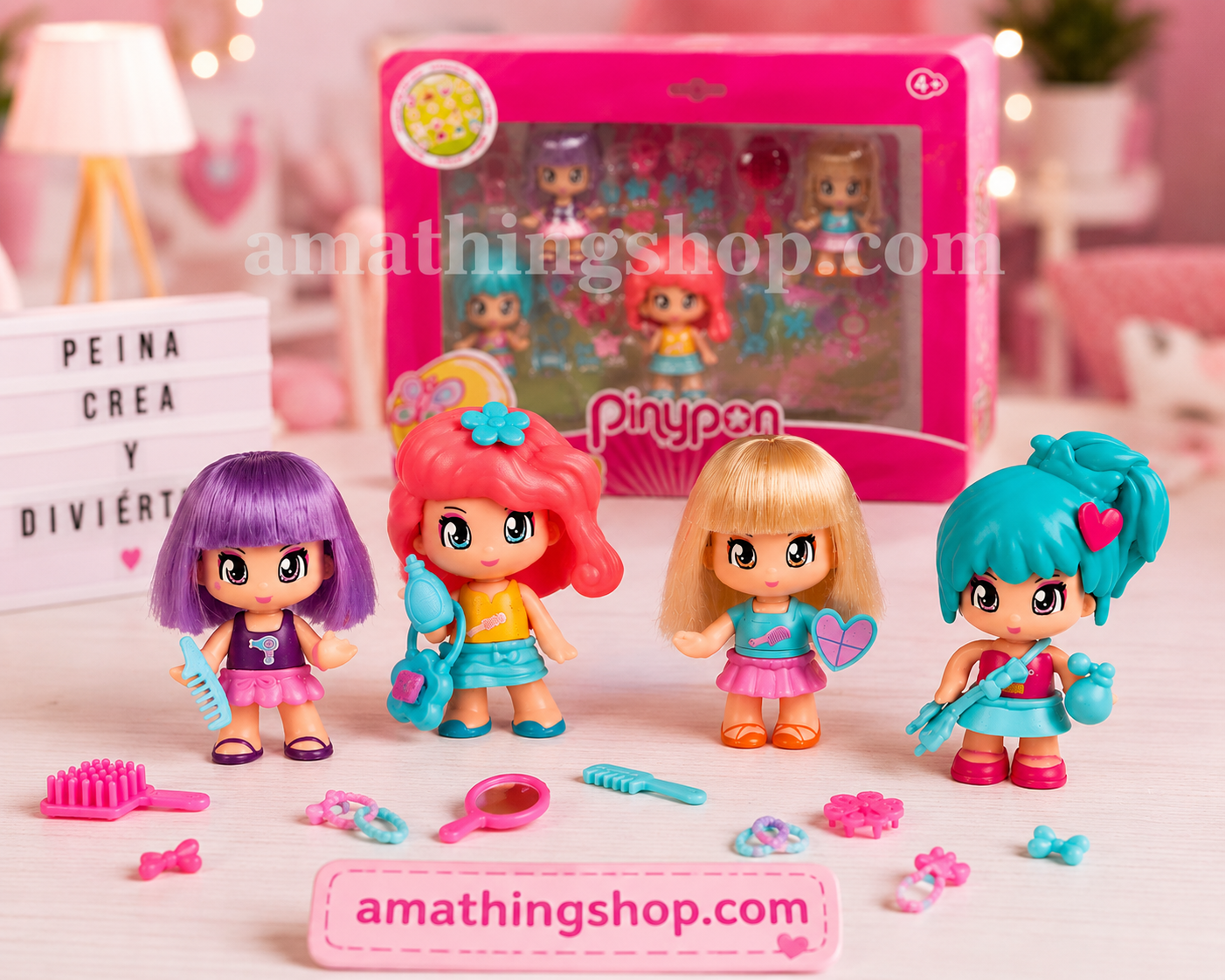 Muñecas Pinypon Peinados edición limitada con pelo real y accesorios originales de peluquería