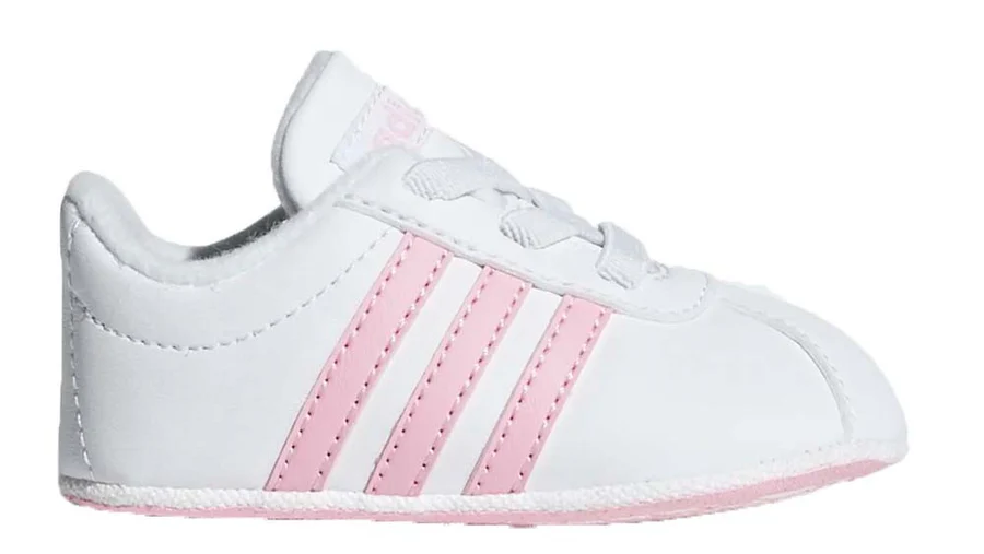 zapatillas bebé adidas blancas con rayas rosas primeras zapatillas niña suaves
