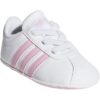 zapatillas bebé adidas blancas con rayas rosas primeras zapatillas niña suaves y cómodas
