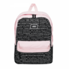 dey mochila rosa y negra Vans con frases positivas en varios idiomas diseño We Are Beautiful