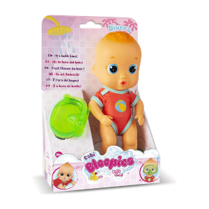 BLOOPIES DIVERS - Muñeco Cobi Muñeco Baño Bebé 25cm Regalo Niños Sin Pilas Juguete Agua Diversión