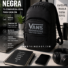 Mochila trabajo portátil Vans negra 24 litros para oficina universidad y viajes