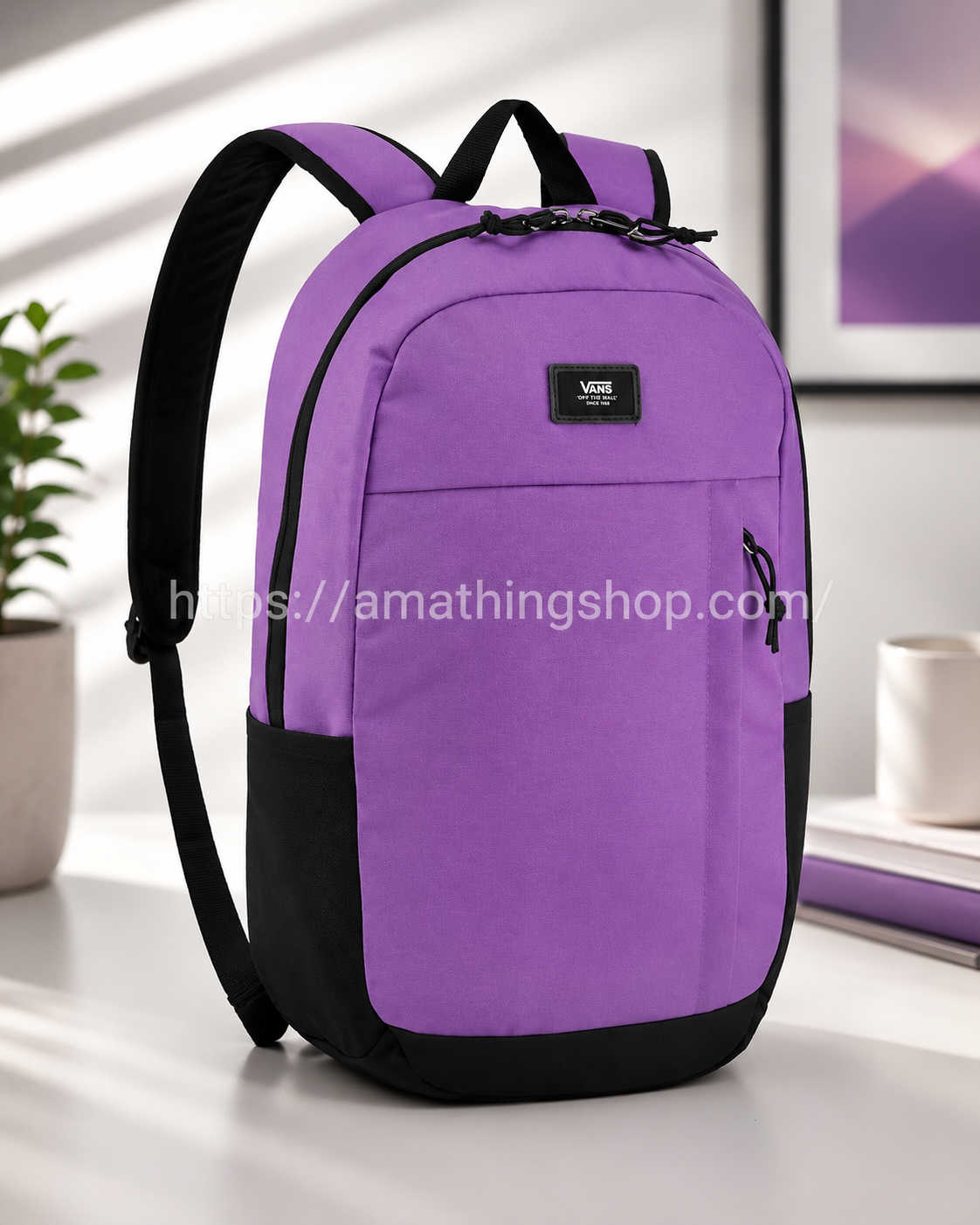 Mochila Vans Lila Urbana Premium para Universidad y Portátil Mochila Vans lila premium estilo urbano moderno para portátil y universidad