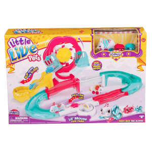 Set de juego parque de diversiones little live pets lil' mouse con toboganes y noria