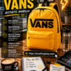 Mochila aesthetic amarilla Vans unisex para portátil cafetería y universidad