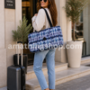 bolso mujer grande desigual azul para viaje escapada fin de semana amplio comodo y ligero