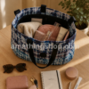 bolso grande mujer desigual con capacidad interior para viaje fin de semana organizado con accesorios