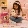 Niña jugando con el Neonato Distroller Cocada Sigolishius Delishius Pompshius original descatalogado de 25 cm