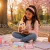 Niña jugando en un parque con el Neonato Distroller Cocada Sigolishius Delishius Pompshius original descatalogado de 25 cm