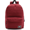 Mochila Vans Puffed Up de 21 litros en color burdeos granate con compartimento acolchado para ordenador portátil, bolsillo frontal con organizador y tirantes ergonómicos ajustables.