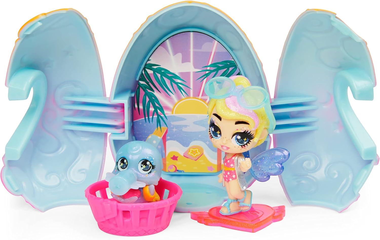 Hatchimals Pixies Shimmer Babies con muñeca brillante y baby hatchimal dentro de huevo sorpresa, juguete pequeño para niña portátil y coleccionable.