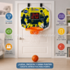 Canasta de baloncesto interactiva VTech KidiGo instalada en puerta de habitación infantil