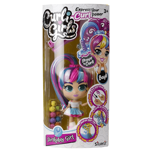 CURLI GIRLS - Muñeca Curli Girls Bayli Birthday Girl con Cabello Mágico para Peinados - Imagen 6