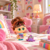 Muñeca Distroller Chimichanga con mascota Acapulpo en habitación infantil
