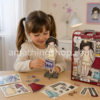 nina jugando con juego magnetico gorjuss vestir muneca ruby con ropa y accesorios creativo regalo