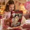 nina abriendo regalo juego vestir muneca gorjuss ruby creativo con ropa magnetica regalo infantil