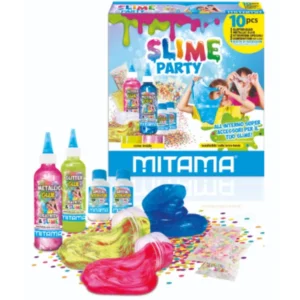 Kit MITAMA Super Slime Party de 10 piezas para hacer slime glitter y metalizado con activadores y accesorios
