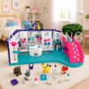 Vet Squad clínica veterinaria de juguete infantil con animales y accesorios en habitación infantil