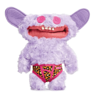 Muñeco raro Fuggler Grin Grin morado 23 cm con dientes y calzoncillos de leopardo