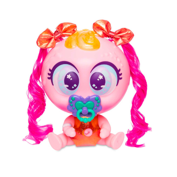 Muñeca Distroller Neonato Emoshionato Gud Filin Rosa con accesorios. Muñeca interactiva infantil con luz y vibración presentada en caja.