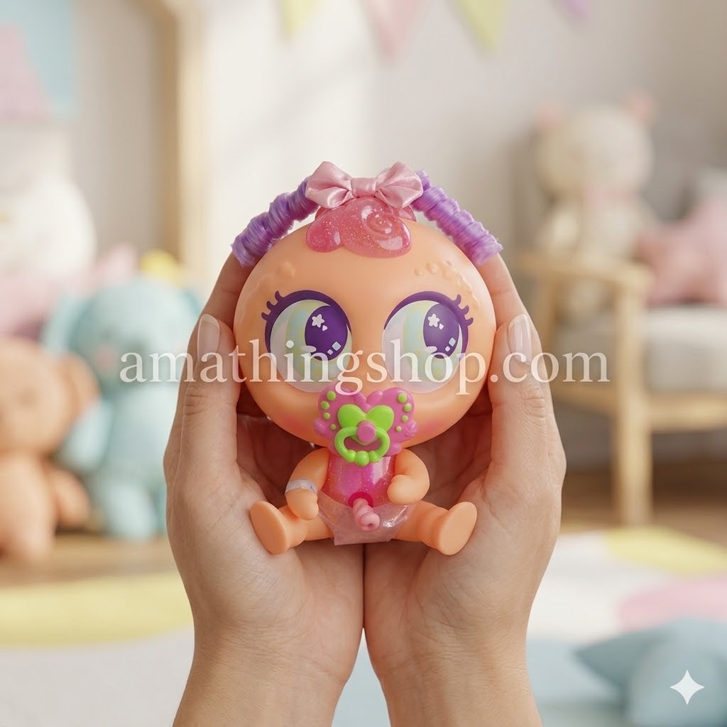 Muñeca interactiva Neonato Emoshionato Guau Filin Naranja de Distroller sostenida en manos para mostrar tamaño real - amathingshop.com