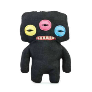Fuggler Annoyed Alien de color negro con tres ojos y dientes humanos, en su caja original.