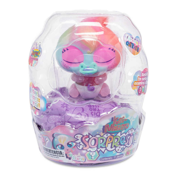 Juguete distroller caja sorpresa modelo Azarín Colores con muñeco mini de 9cm de diario.
