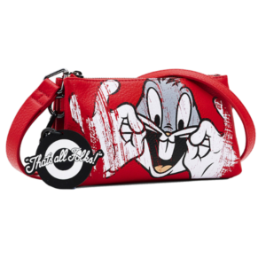Mini bolso Desigual Bugs Bunny rojo bandolera o clutch con dos compartimentos modelo 23SAXP77