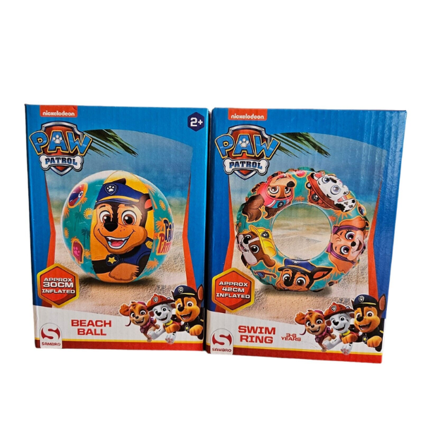 Pack de flotador y pelota hinchable Paw Patrol para niños en verano