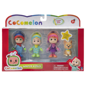 COCOMELON - Pack de 4 figuras Cocomelon de Invierno (Tom Tom, JJ, Yo Yo and Bingo!)