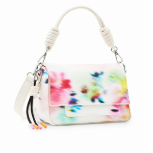 Bolso Desigual Phuket Mini multicolor con flores desenfocadas y charm decorativo