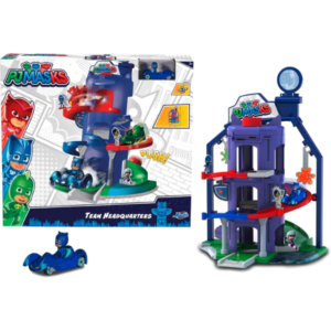 Cuartel general pj masks con coche gatuno simba en su caja original de diario.