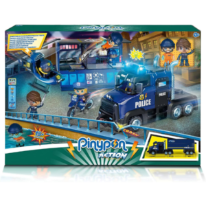 Pinypon Action Súper Camión de Policía 3 en 1 Famosa con figuras y vehículos
