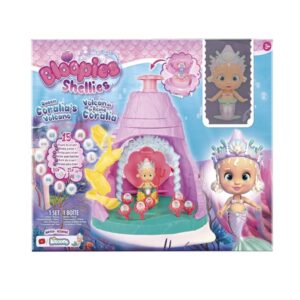 Juguetes de bloopies shellies volcan Coralia reina del mar con muñeca sirena y conchas de perlas sorpresa de IMC Toys.