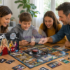 Familia jugando a Cluedo Mentiroso Hasbro E9779 con botón electrónico