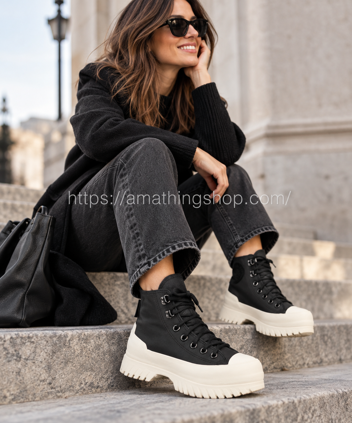 Mujer con Converse Chuck Taylor All Star Lugged Winter 2.0 negras de plataforma