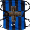 Mochila saco deporte Nike del Inter de Milán en color azul y negro con cuerdas de ajuste para gimnasio.