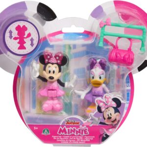Pack Disney Minnie y Daisy con dos figuras articuladas de 7,5 cm y accesorios. Incluye modelos temáticos en tamaño pequeño para niñas desde 3 años. Ideal para regalar en Navidad o cumpleaños.