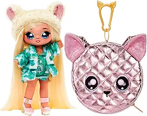 Muñeca Na Na Na Surprise Glam Series Victoria Grand. Muñeca de moda rubia con vestido verde, gorro de osito y monedero de gatito metálico rosa. Juguete original coleccionable 2 en 1 - Amathingshop.com