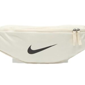 NIKE - Heritage Riñonera Unisex Crema y Negro – Bolso de Cintura Informal para Adultos 3L/5L