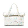 Bolso Desigual Neon Art Loverty blanco mujer con gotas multicolor diseño creativo para uso diario trabajo y viaje