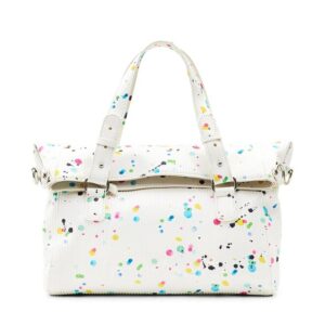 Bolso Desigual blanco mujer Neon Art Loverty con salpicaduras multicolor