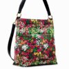 Bolso Desigual Ivy Butan verde floral para mujer, formato grande de hombro con estampado multicolor