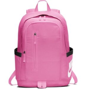 Mochila nike rosa All Access Soleday de 25 litros con compartimento para portátil y bolsillos frontales.